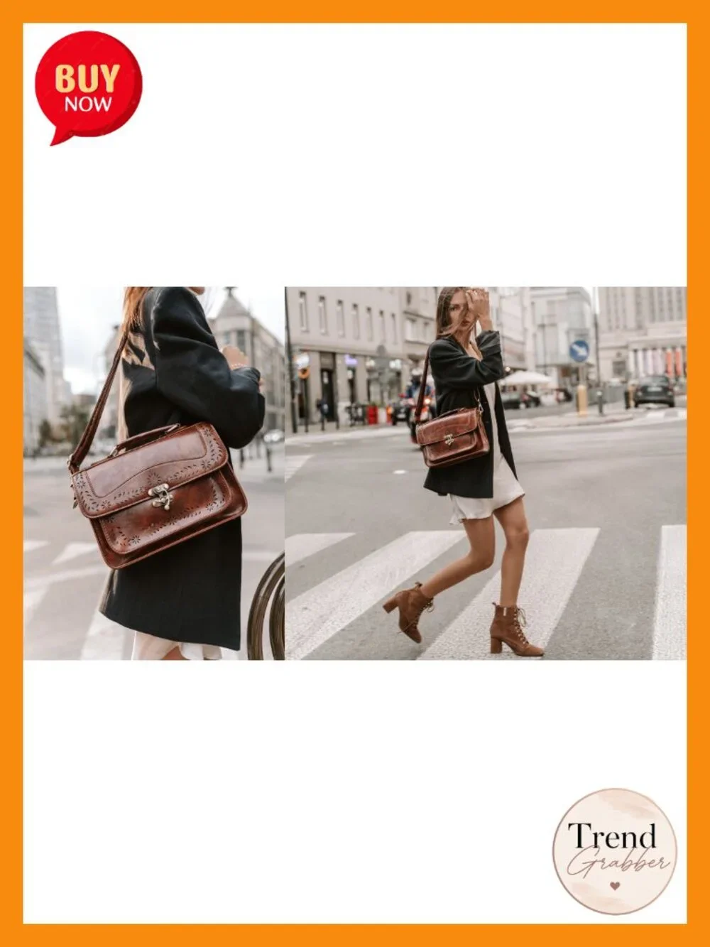 PU Leather Satchel Purse Small Crossbody Messenger Bag Work